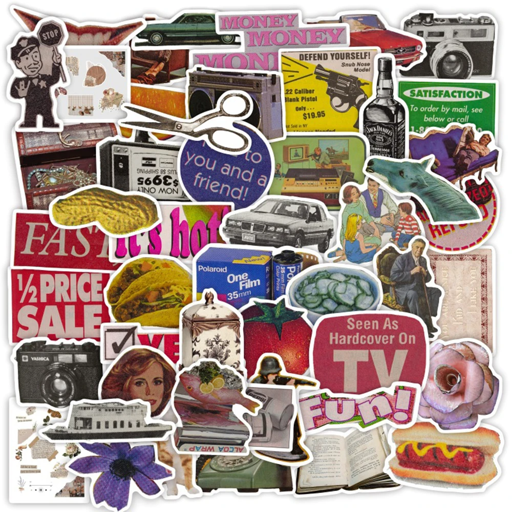 Vintage Cycling Gear - 50pcs Vintage Graffiti Stickers DIY Hand