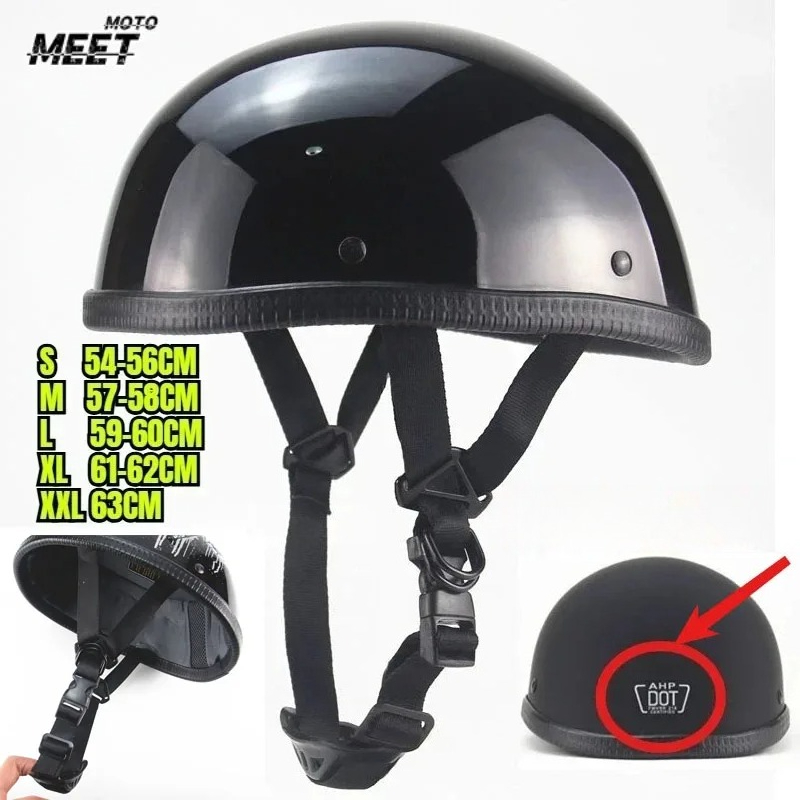 Vintage Cycling Gear - DOT Certified Unisex Retro Motorcycle Helmet