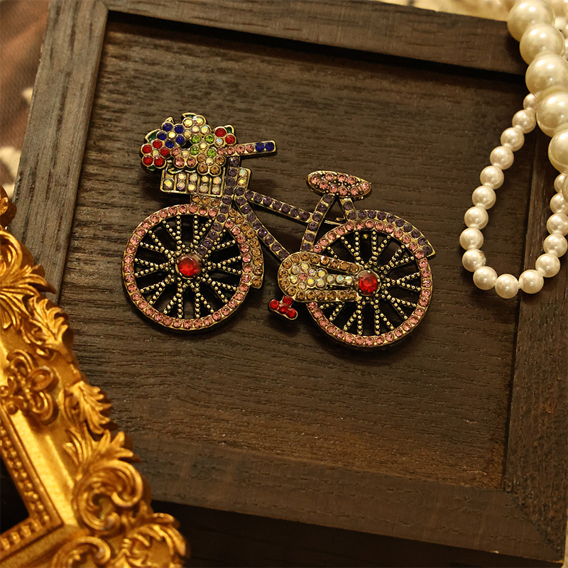 Vintage Cycling Gear - Creative Fashion Full Colored Rhinestone Bicycle