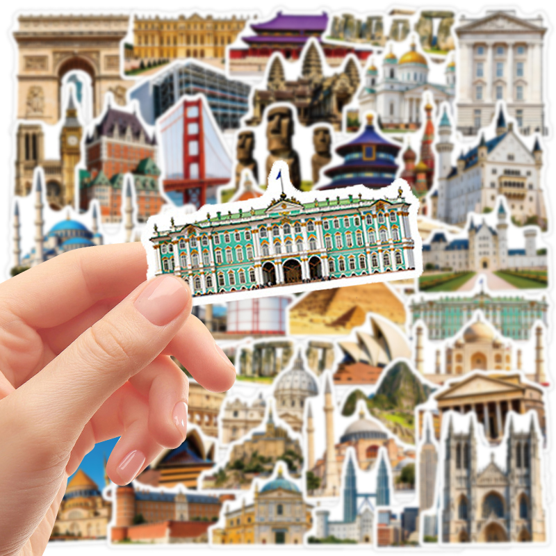 50PCS Famous City Landmark Tra - Vintage Cycling Gear ulasan dan harga