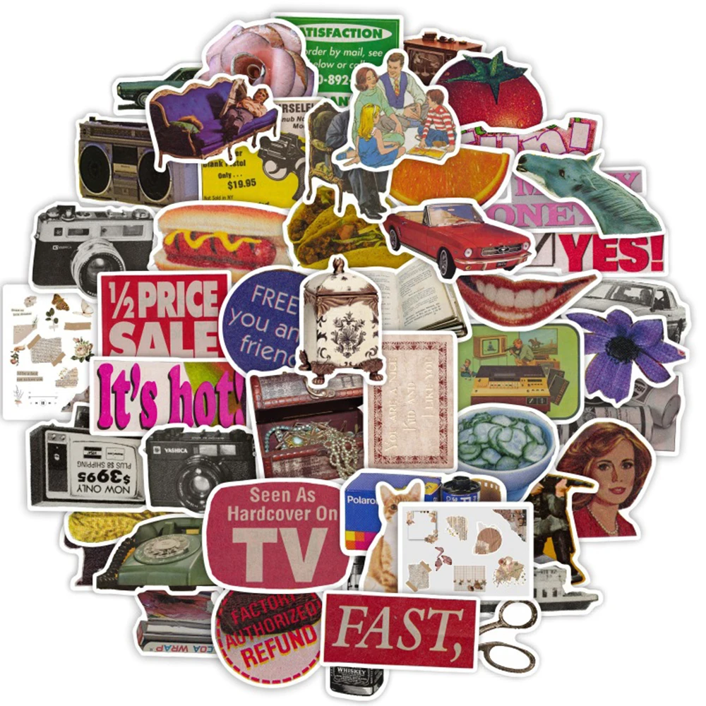 50pcs Vintage Graffiti Sticker - Vintage Cycling Gear ulasan dan harga