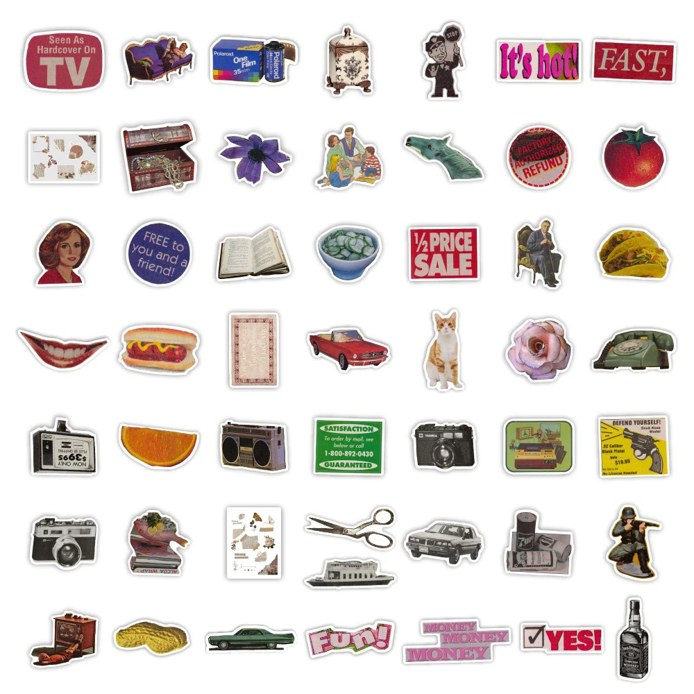 50pcs Vintage Graffiti Sticker - Vintage Cycling Gear ulasan dan harga