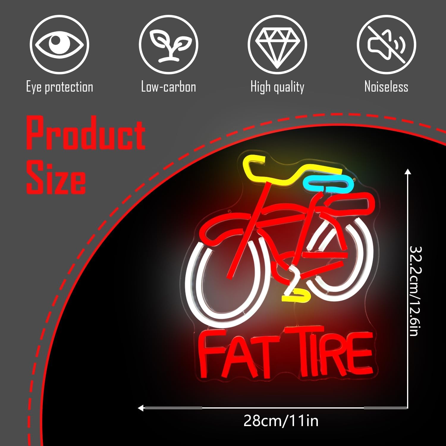 Fat Tire Bike LED Neon Sign US - Cycling Gear Indoor ulasan dan harga