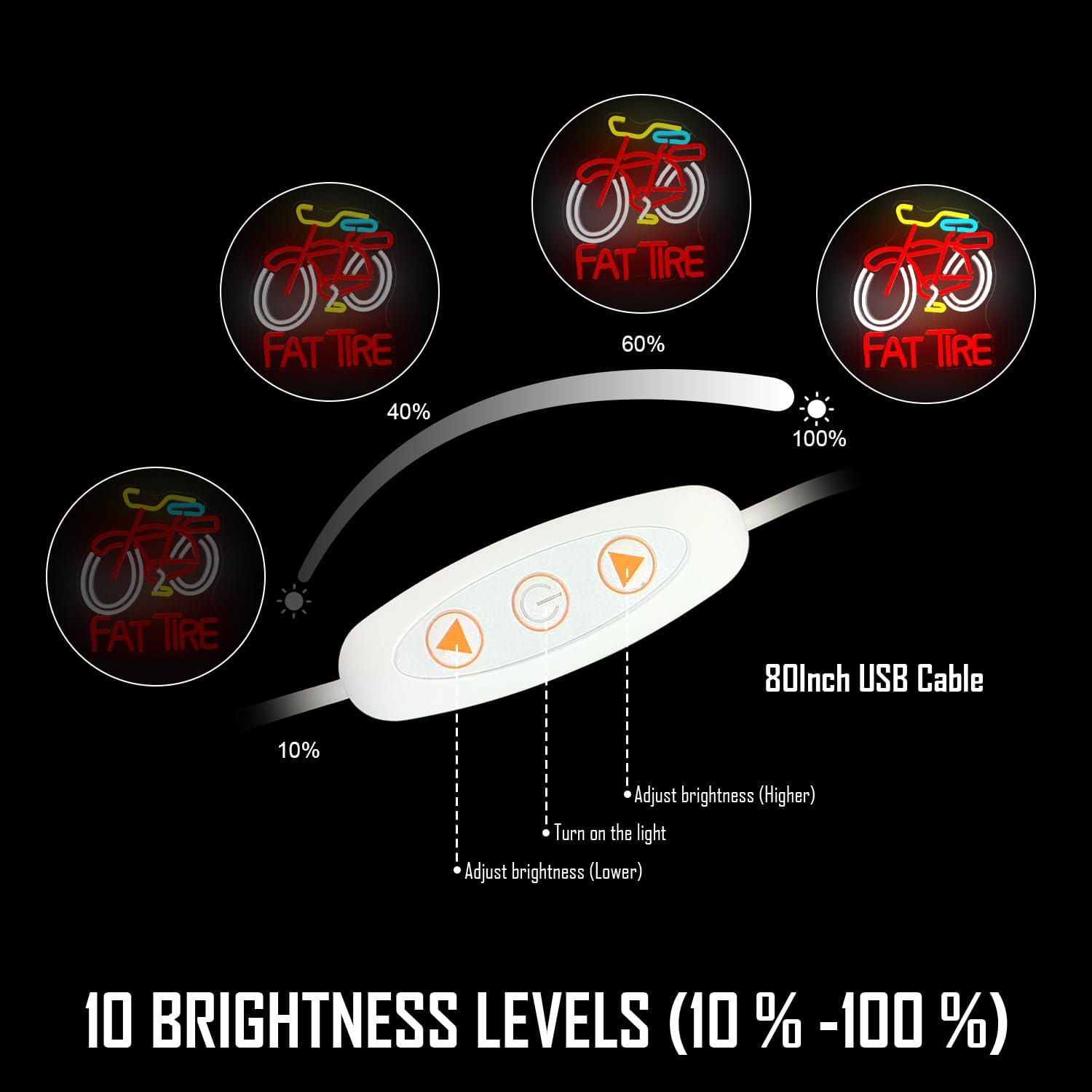 Fat Tire Bike LED Neon Sign US - Cycling Gear Indoor ulasan dan harga