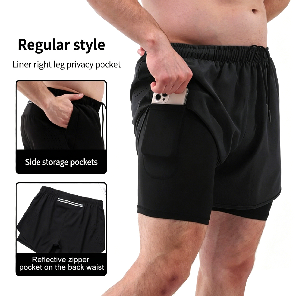 High-Waist 2-in-1 Running Shor - Cycling High Gear ulasan dan harga